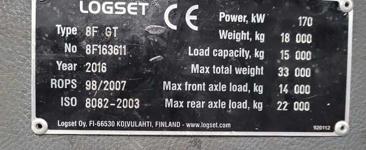 Forwarder Logset 8F GT ciągnik leśny maszyna leśna Dotacja od 1% Raty