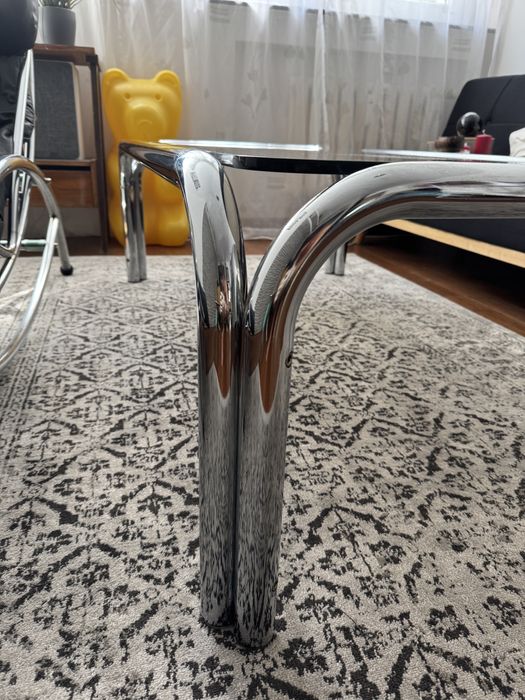Stolik kawowy chromowany bauhaus