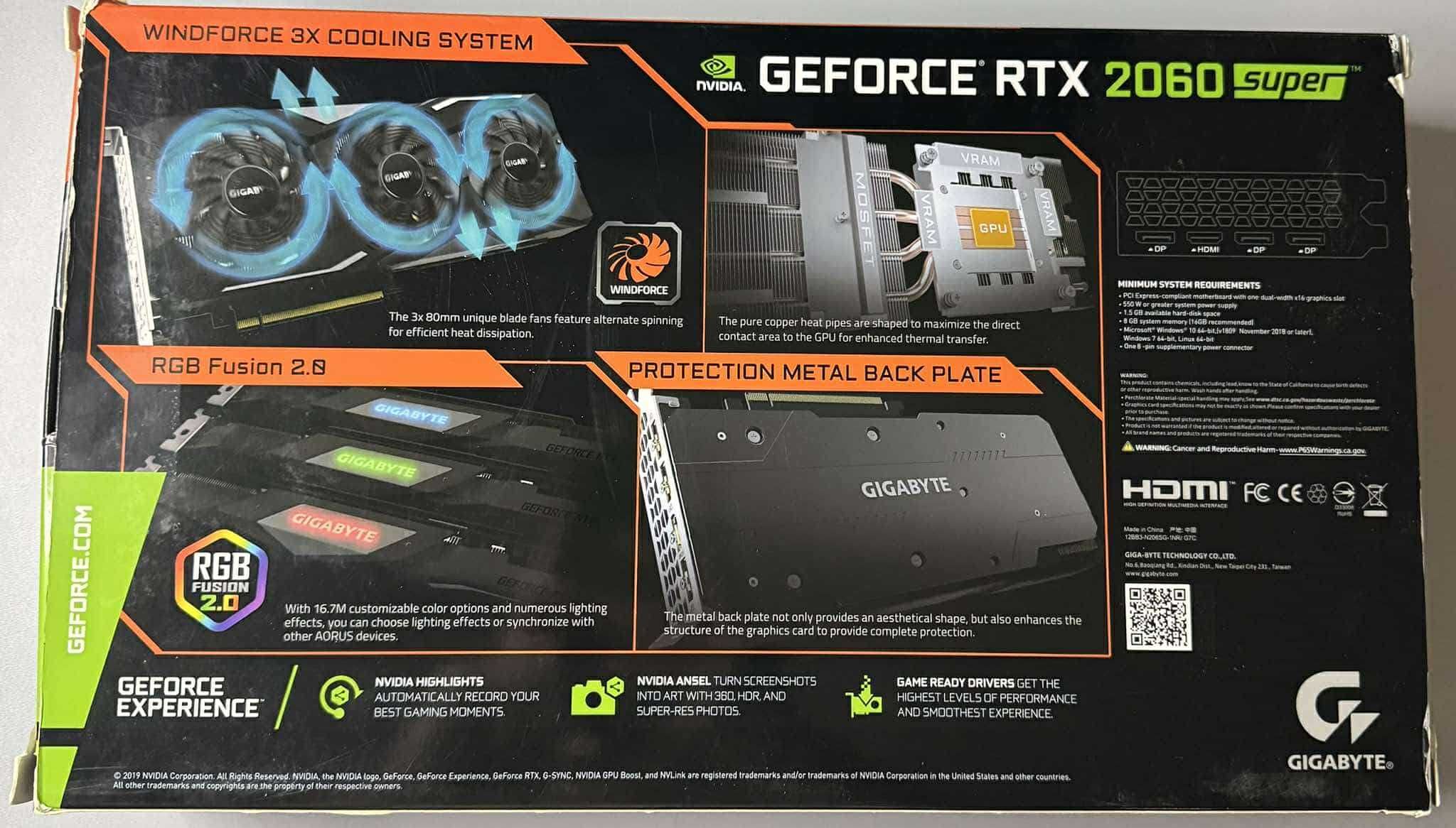 Gigabyte GeForce RTX 2060 SUPER GAMING OC 8GB GDDR6