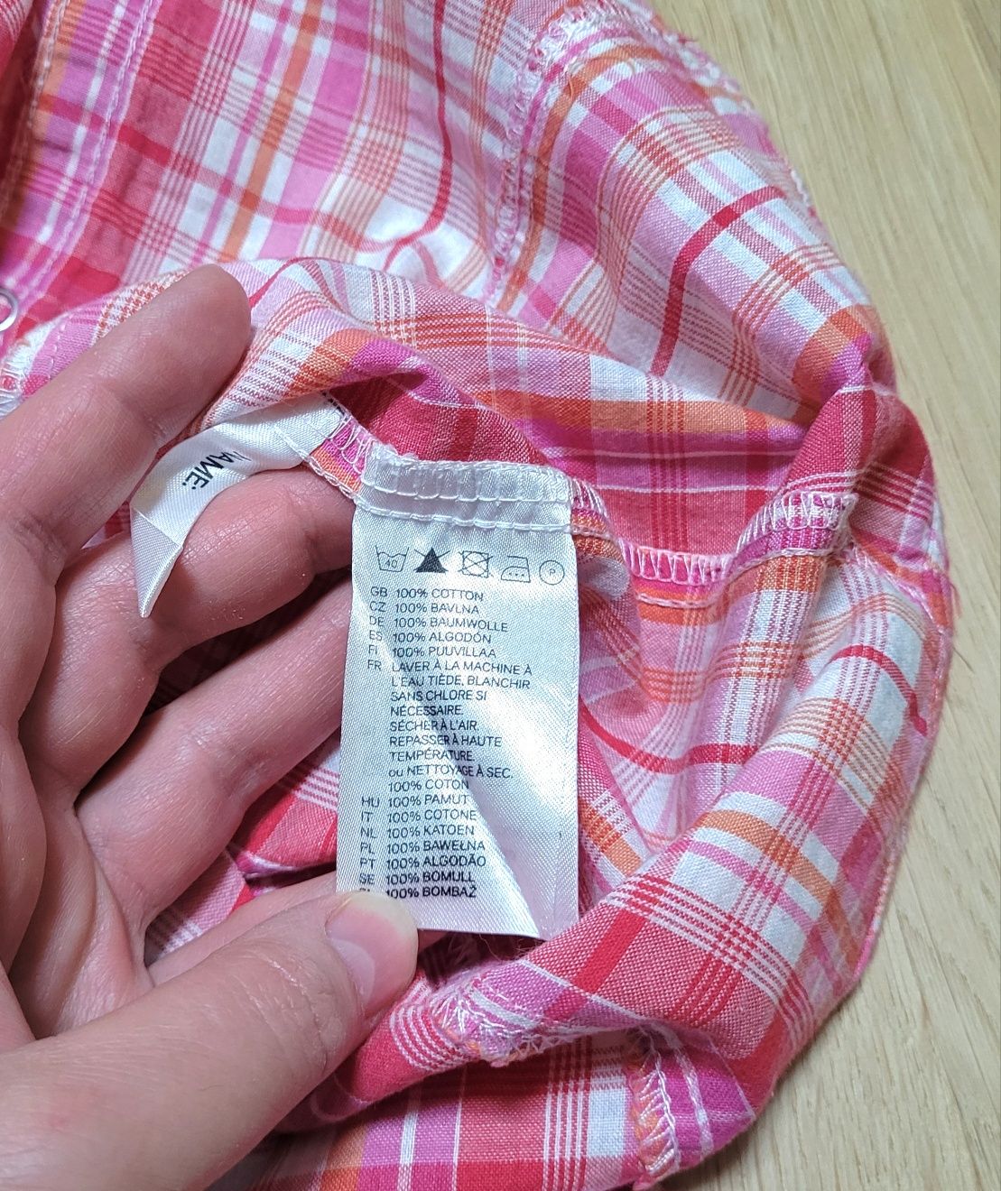 H&M 122 koszulka w kratkę rozpinana krata