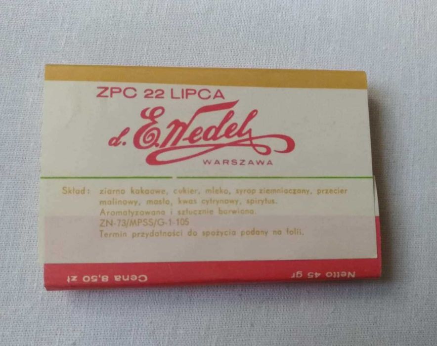 Opakowania po czekoladkach, batonikach Tomaszek i Alinka PRL