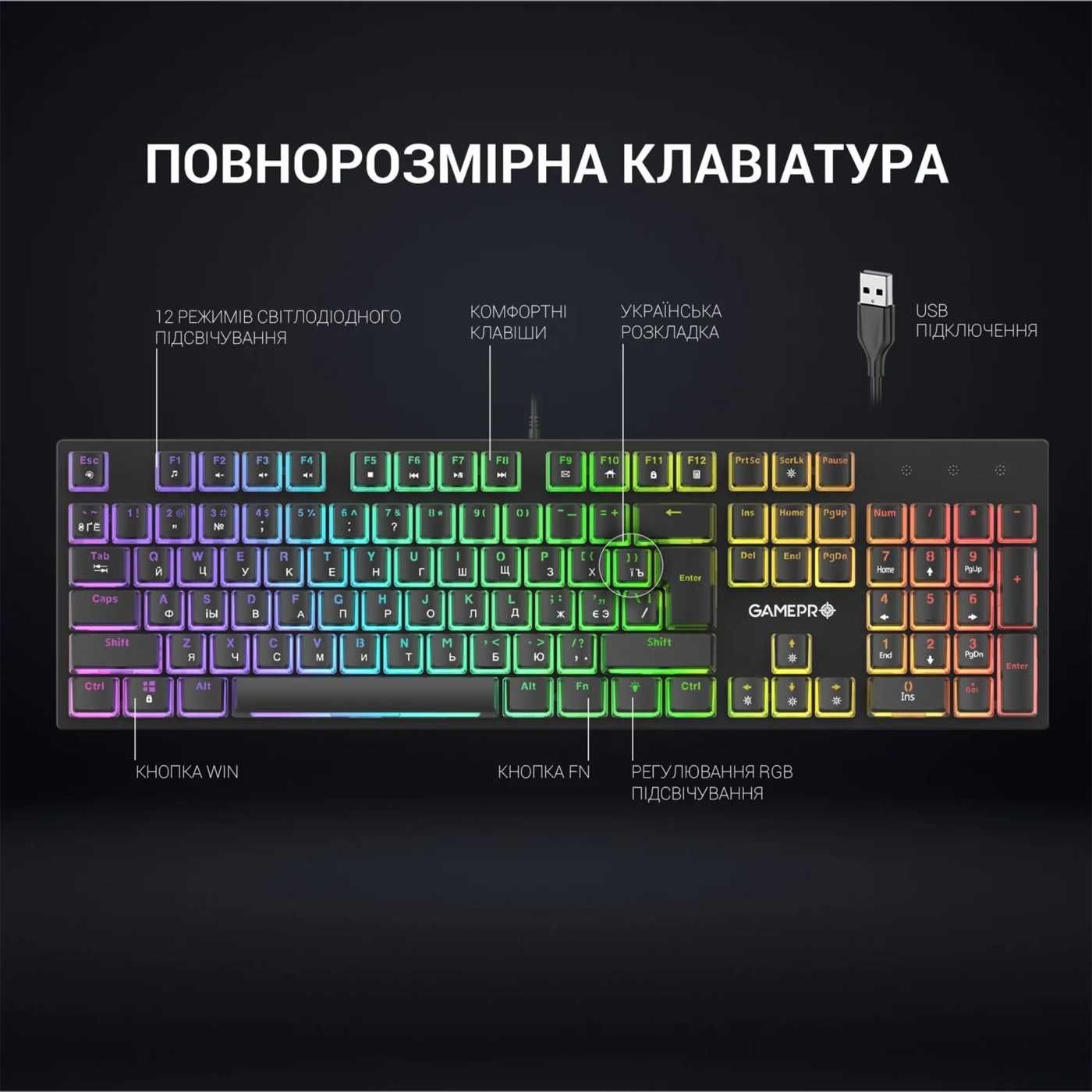 Механическая клавиатура GamePro MK85R Red Switch