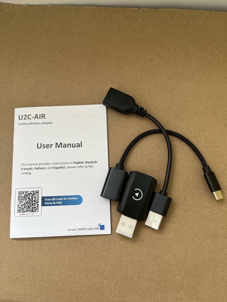 Бездротовий адаптер CarPlay U2C-AIR 3.0. CarPlay та iOS 10+ для iPhone