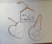 Conjunto 3 Placas Decorativas com Cordão