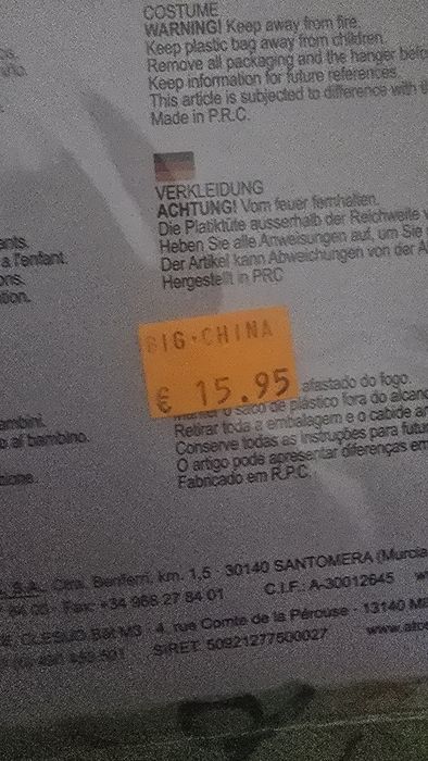 Disfarce bebe unisex