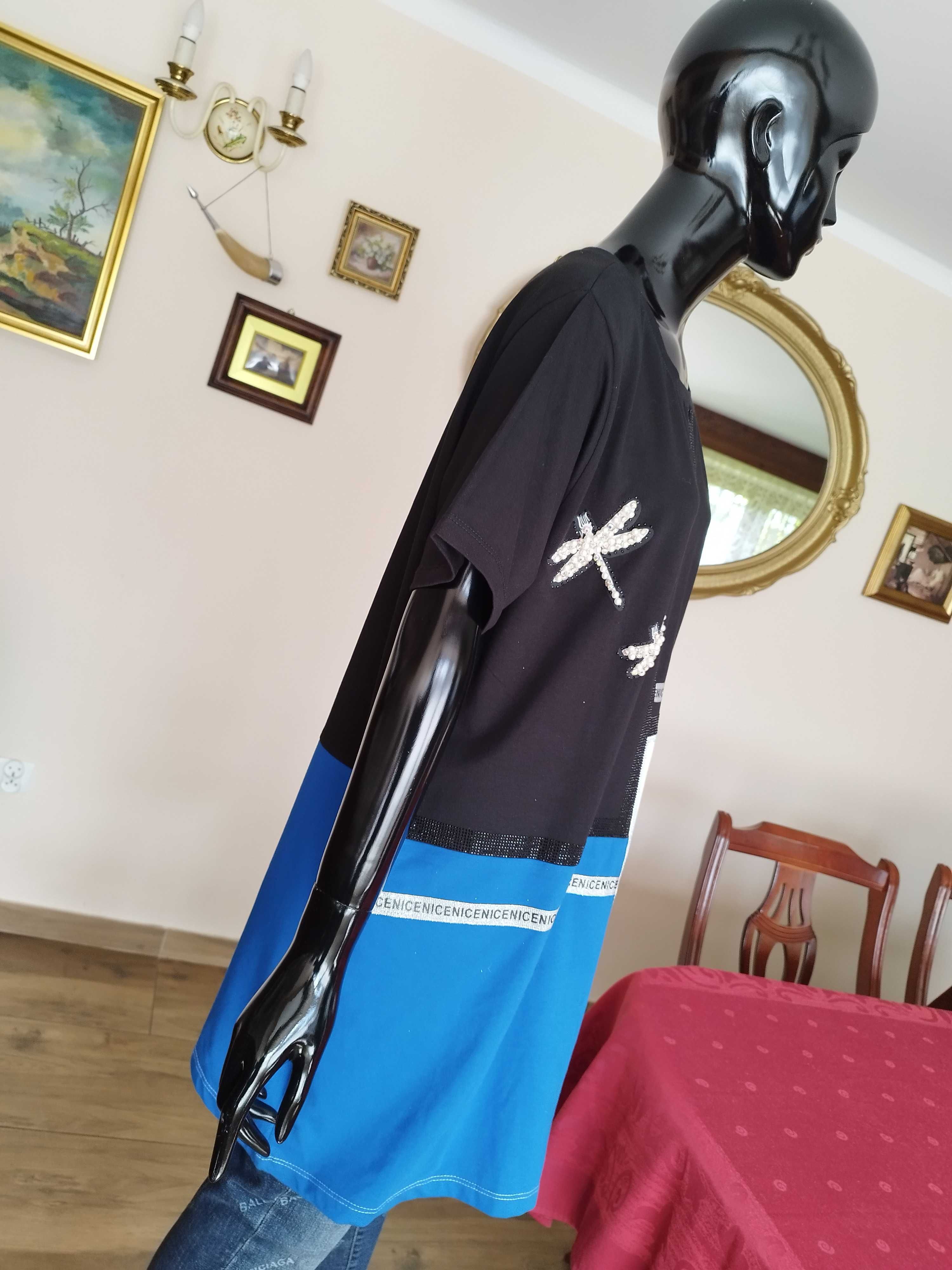 %_MEGI_bluzka/tunika - ważki - niebieska - L/XL/XXL