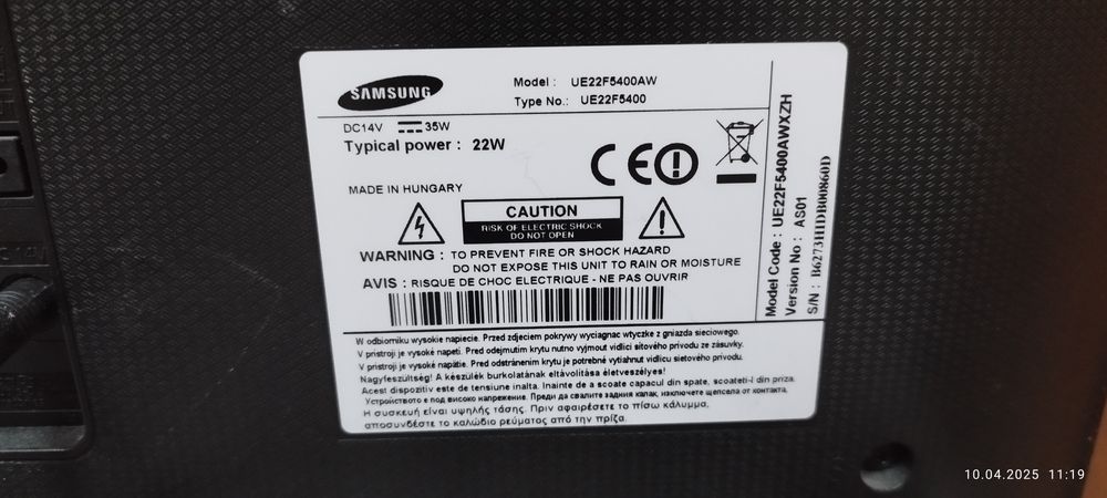 TV Samsung UE22F5400
