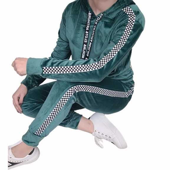6 KOLORÓW Komplet dres welurowy bluza + spodnie TU S/M kolor ZIELONY