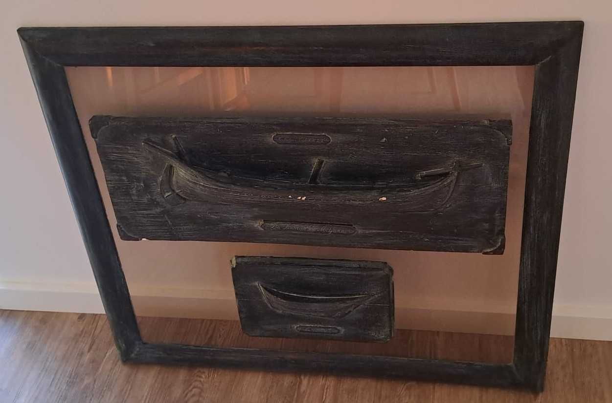Quadro com relevo, motivos náuticos
