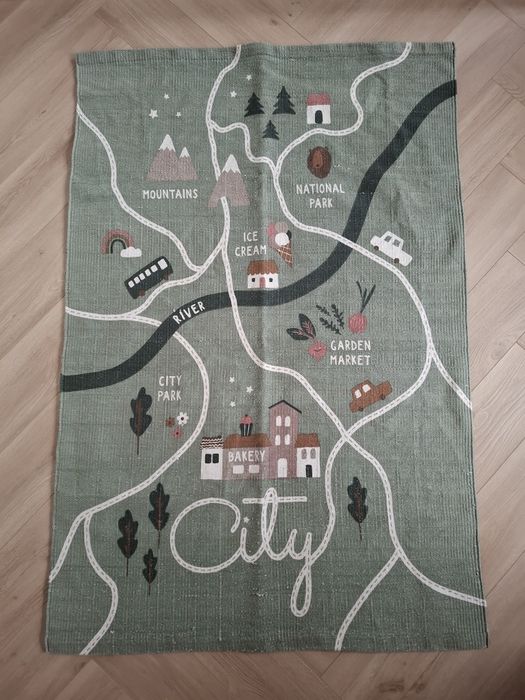 Dywanik H&M Home 90x130 droga ulica dziecięcy dla chłopca dziewczynki