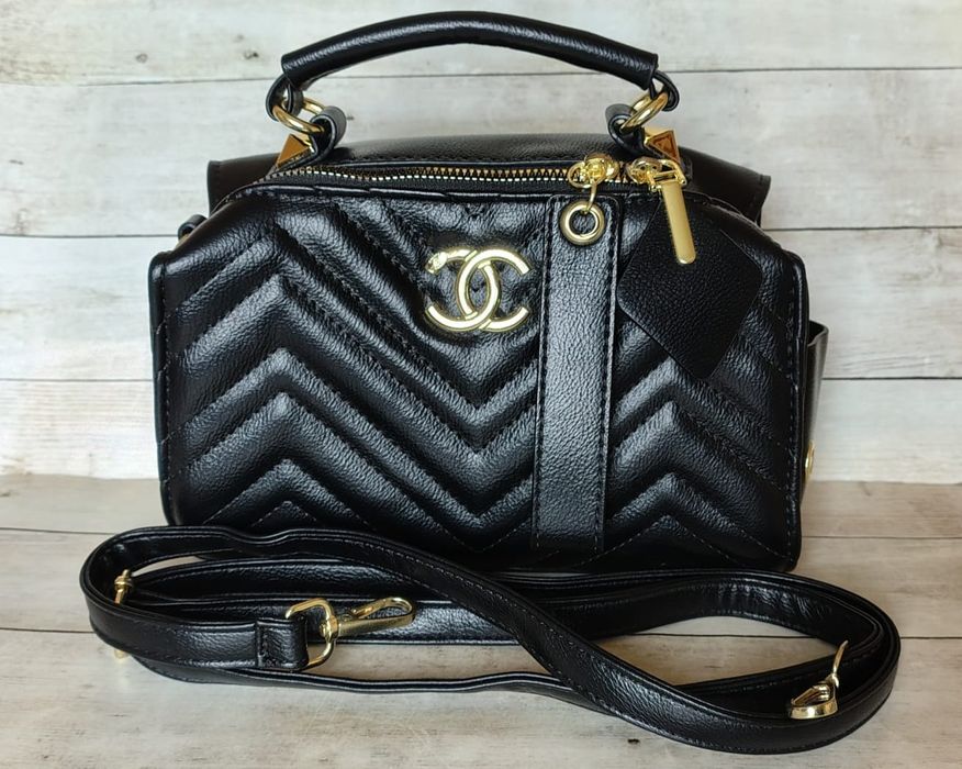 Сумочка жіноча чорна Chanel крос боді Шанель Безкоштовна доставка