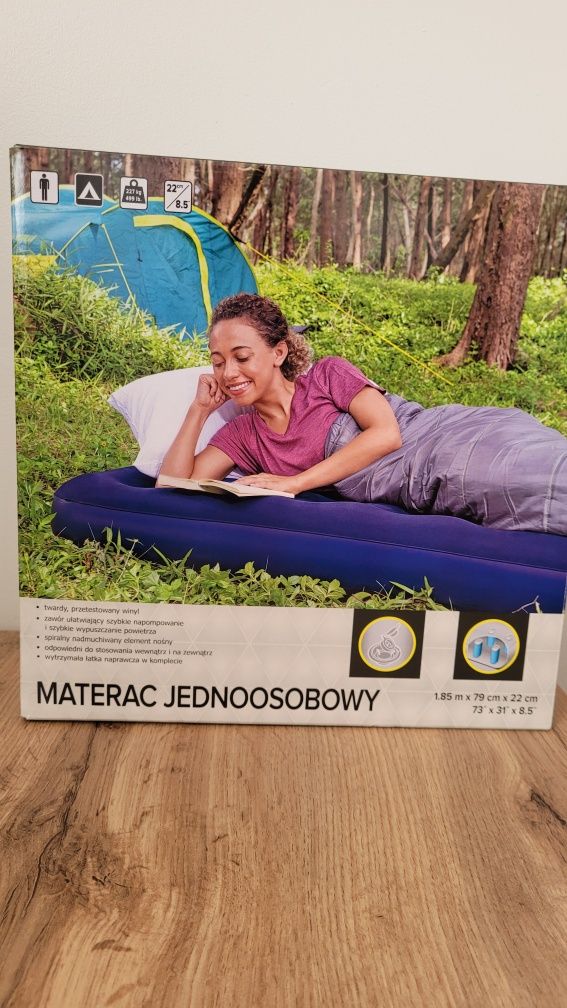 Materac jednoosobowy welurowy