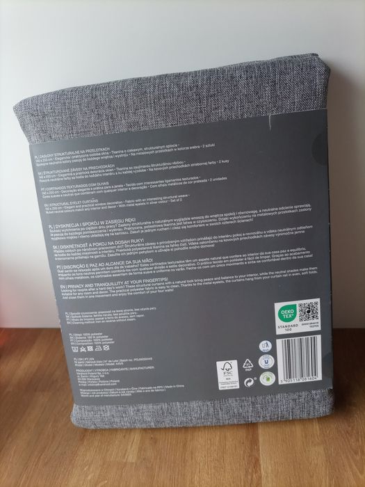 2 strukturalne zasłony styl boho materiał jak len Smukee 2sztuki