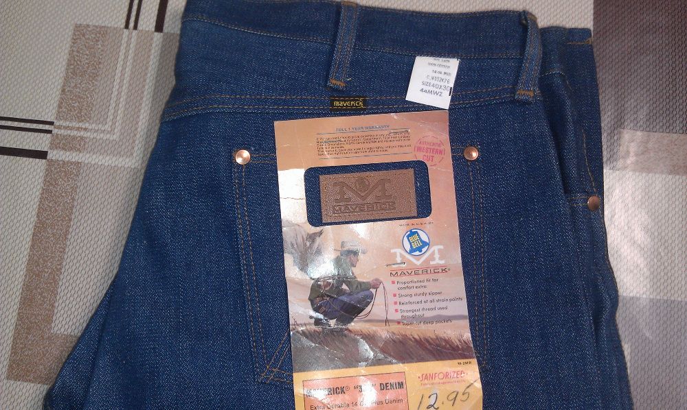 Maverick 44MWZ Blue Bell Wrangler 40X30 Винтажные джинсы из 70-х