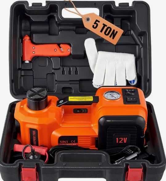 Kit Macaco Electrico + Compressor Portatil para Carro