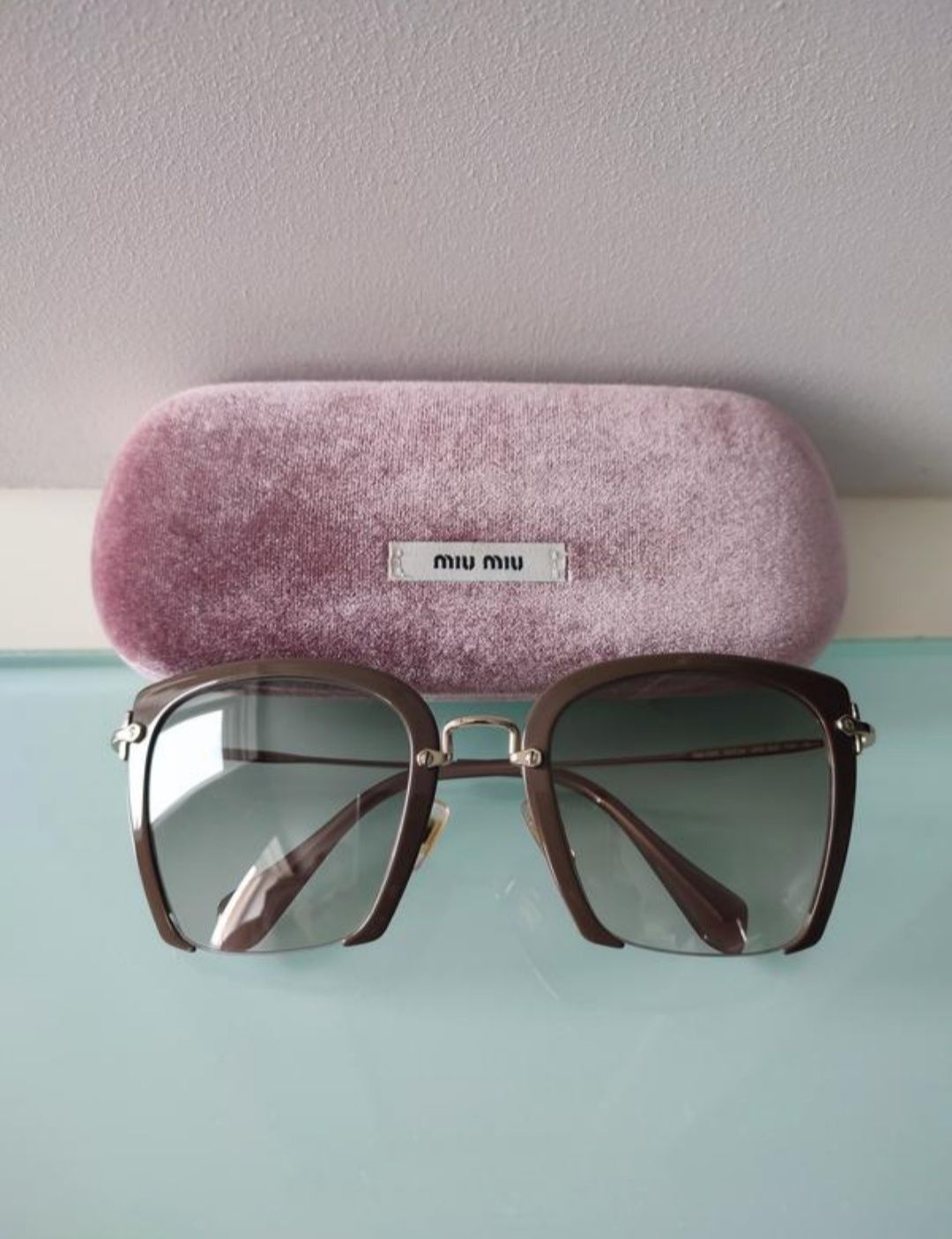 Очки Miu miu оригінал окуляри miumiu коричневі бежеві градиент