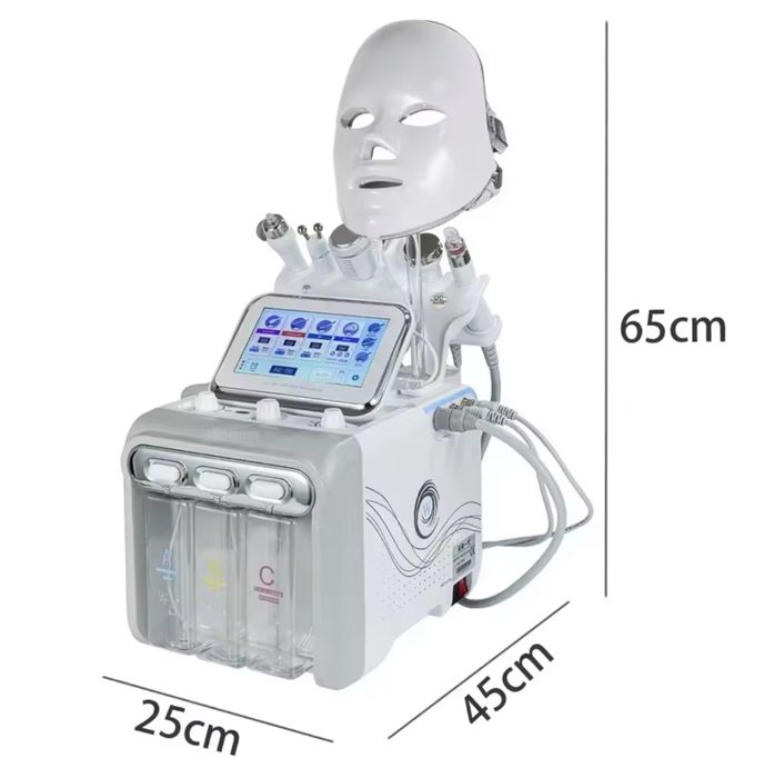 Новий! 7в1 Косметологічний комбайн 7в1 гідродермабразіі з LED маскою