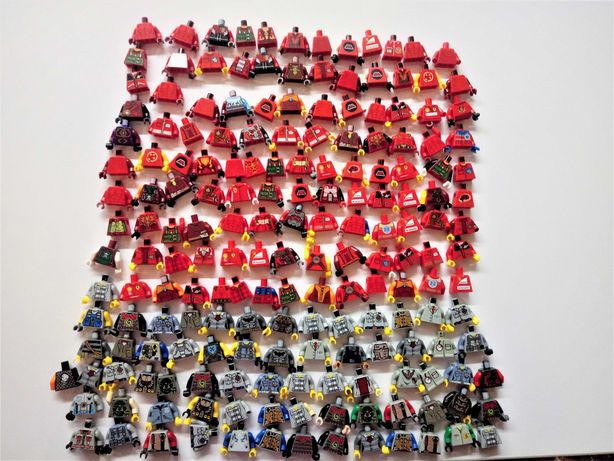 LEGO- Torsy czerwone, czarne- Figurki, minifigurki, ludziki