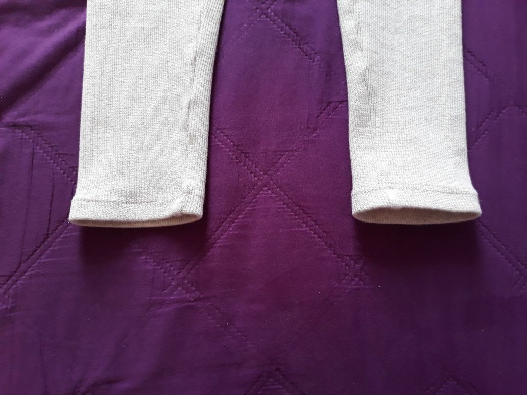 Legginsy prążkowane melanż beż damskie XS-S