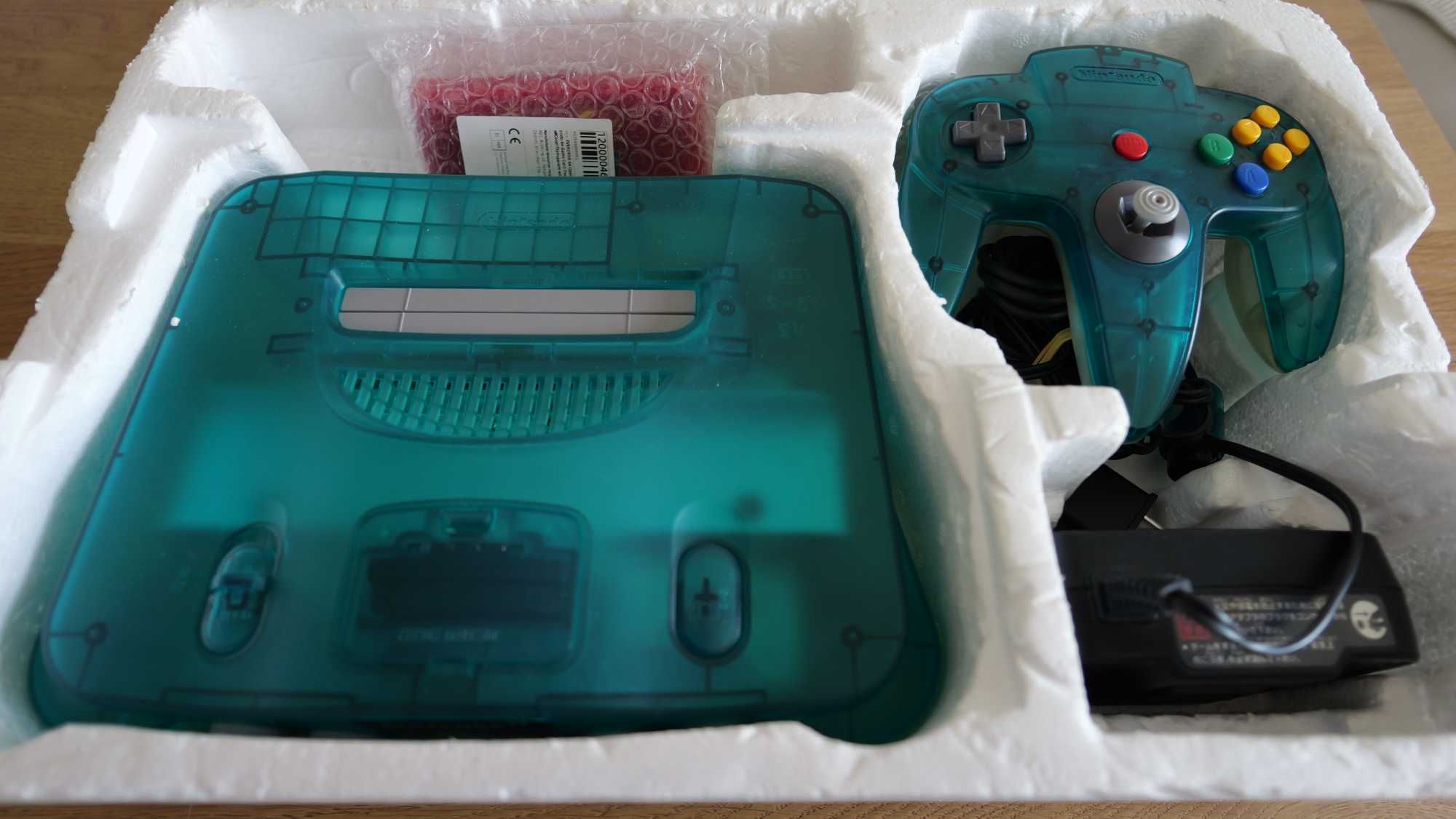 Nintendo 64 Clear Blue, działa w PL, RGB mod, Everdrive