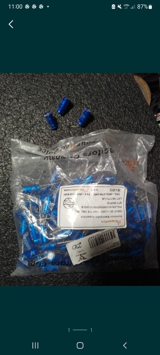 Kondensatory 1000uf 25v 25 sztuk