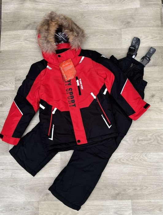 Зимовий/зимний дитячий термо комбінезон комплект для хлопчика 128-134