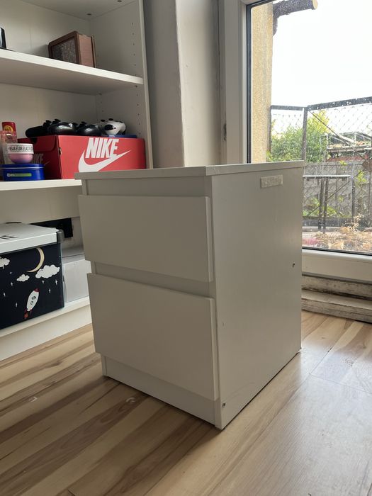 IKEA Biała szafka z 2 szufladami