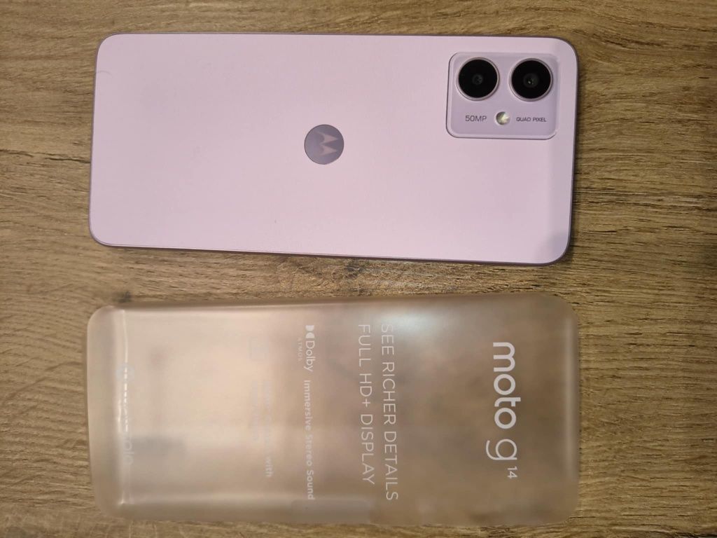 Nowa, blado różowa Motorola g14, 4/128 GB