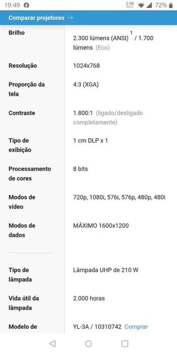 Projetor Profissional CASIO Cinza/Prata