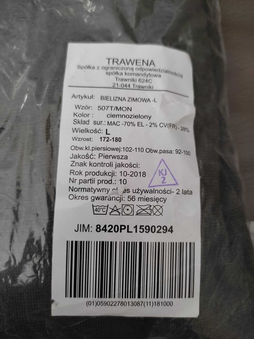 Bielizna zimowa/letnia 507T/MON 505T rozmiar S,M,L