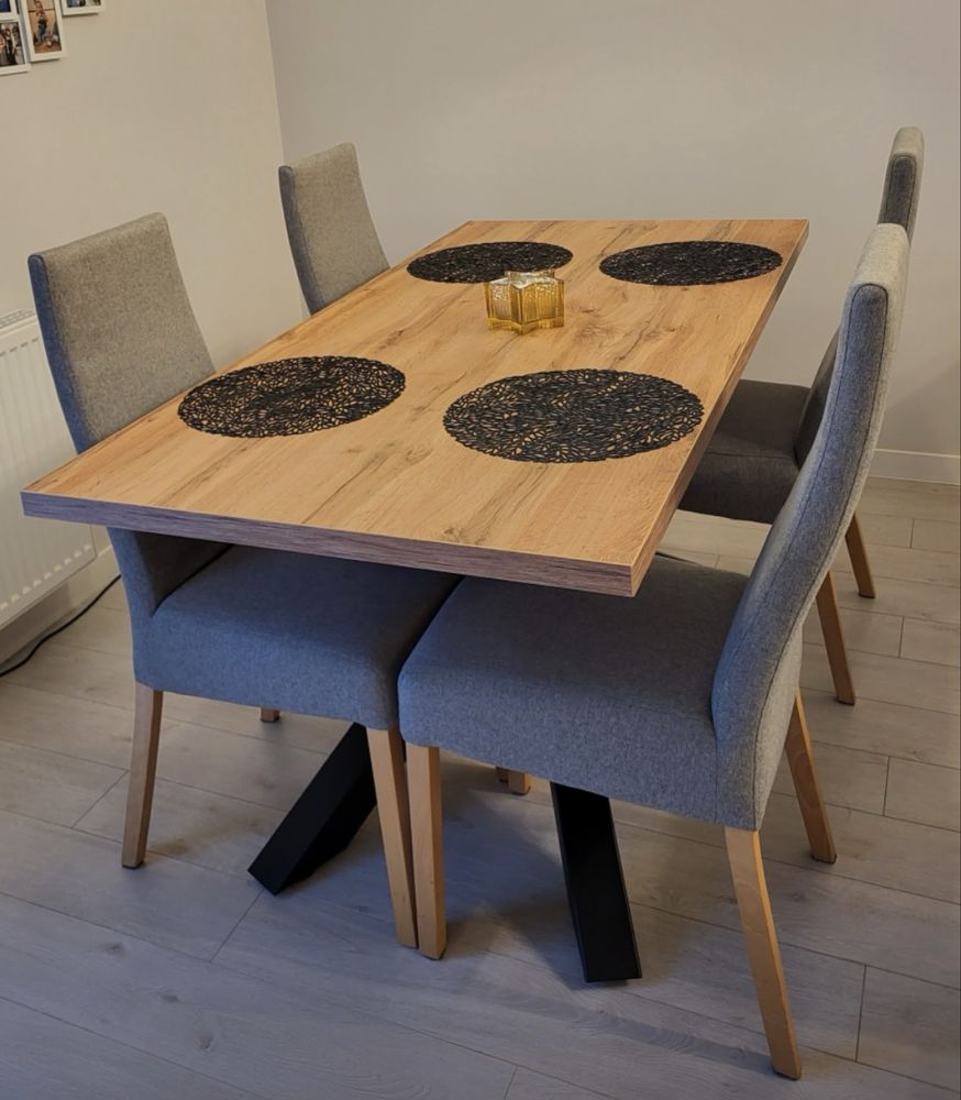 Stól Nowoczesny Dąb Wotan 160cm x 80cm Pająk Loft