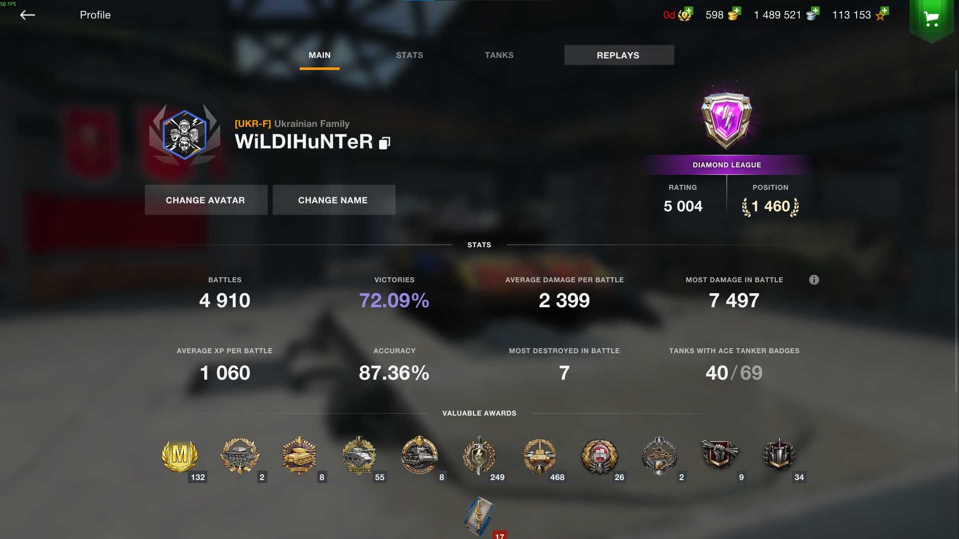 Продаж Топ аккаунту WoT Blitz (EU)