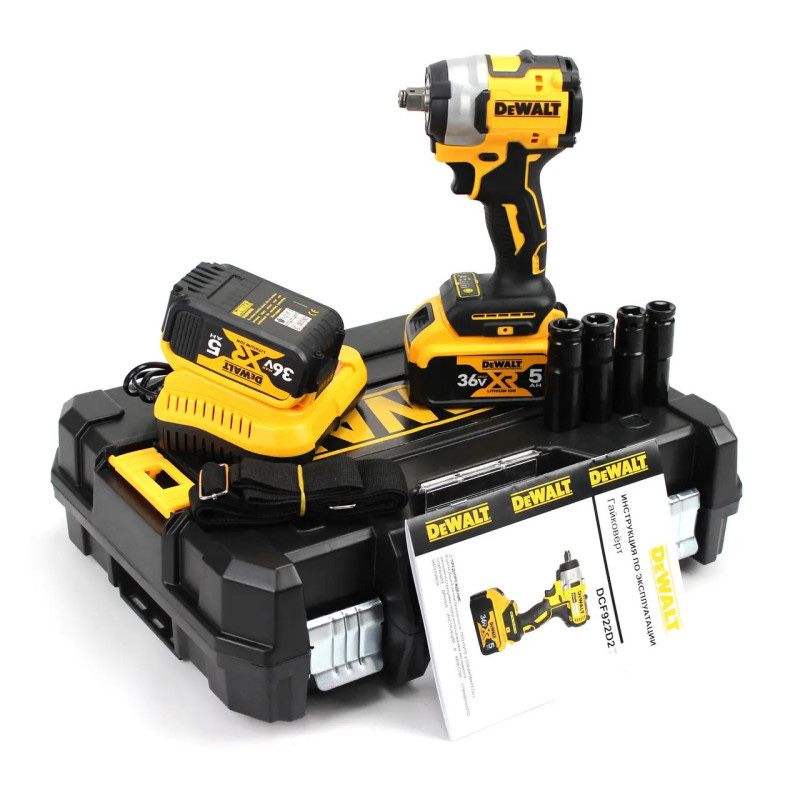 Аккумуляторный гайковерт DeWalt DCF922D2T (36V, 5AH).