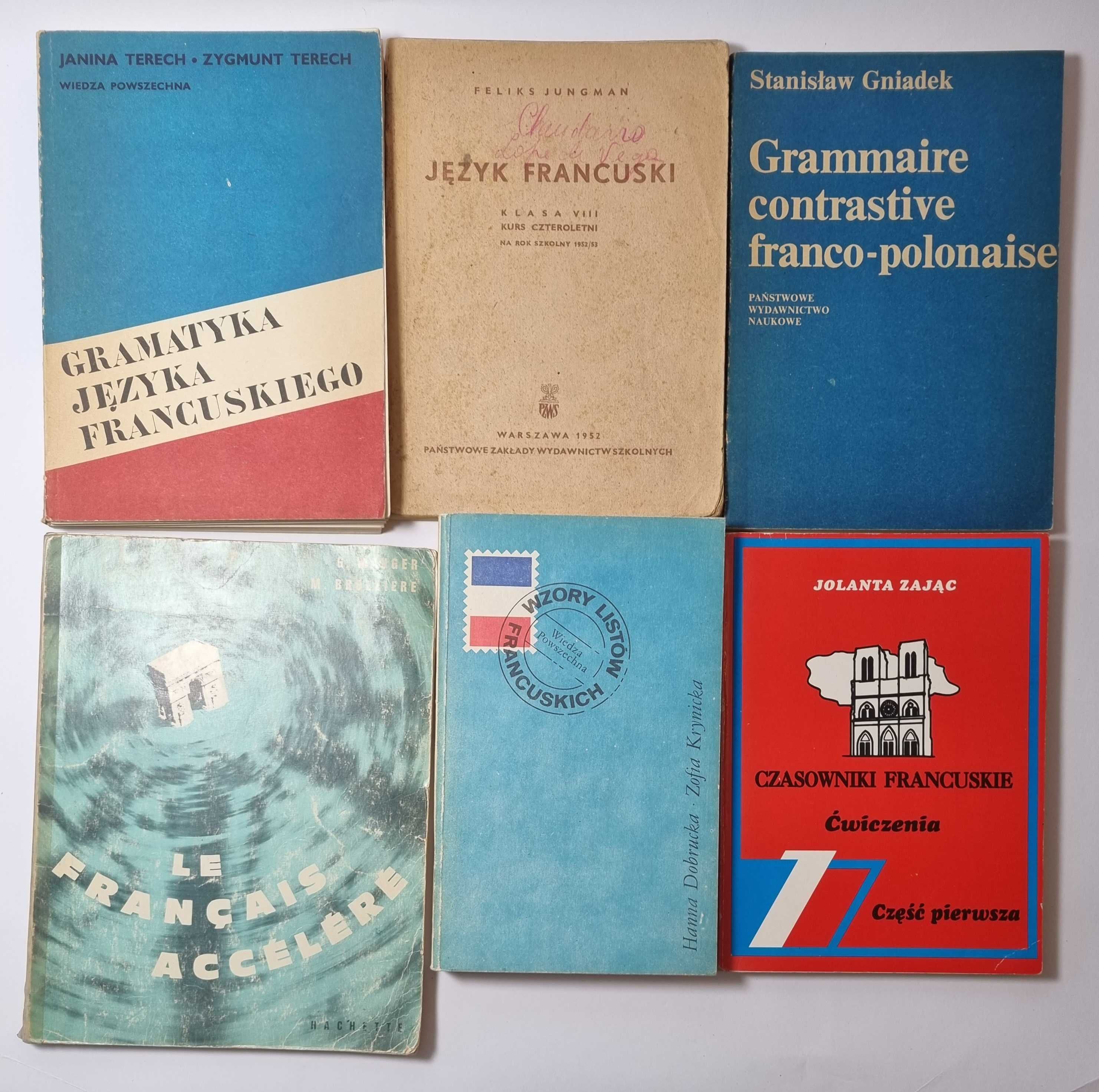 Zestaw książek do nauki języka francuskiego francuski gramatyka słowni