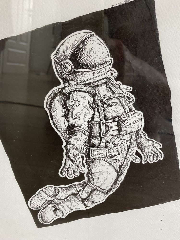 Grafika astronauta w ramce