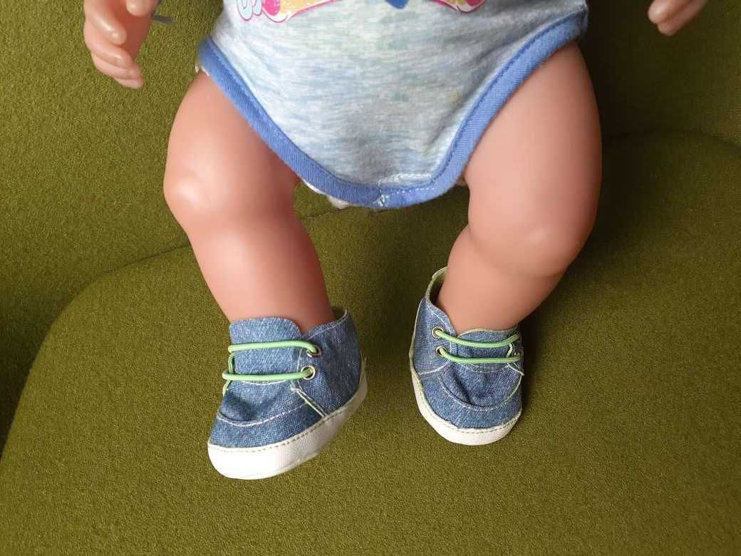 Baby Born Tenisówki dla lalki 43 cm Niebieskie 824207 jeans zielone