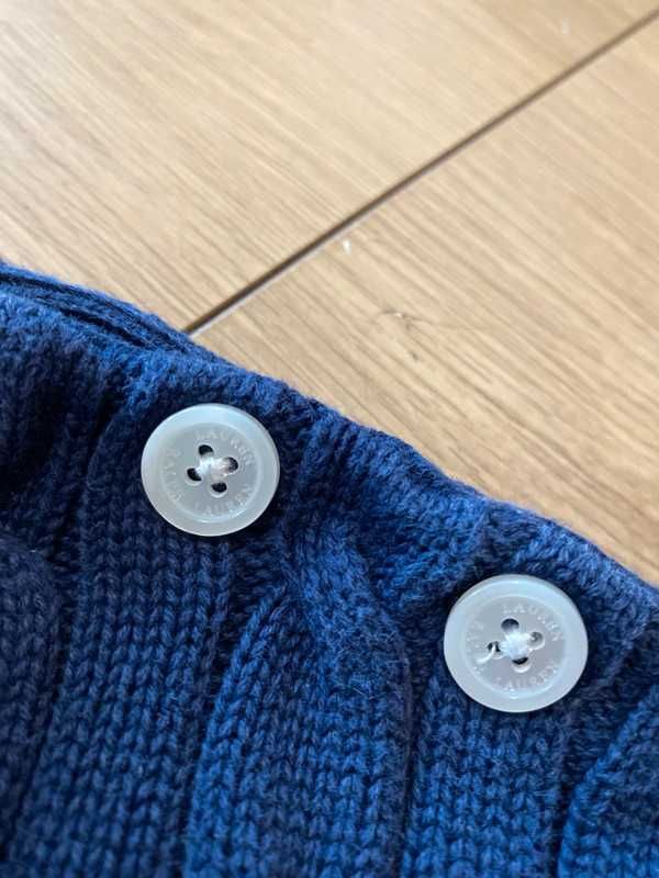 Vintage sweter warkocz Ralph Lauren XL old money unisex granatowy styl