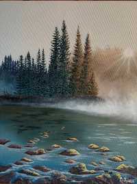 Картина "Краєвид туманної річки"