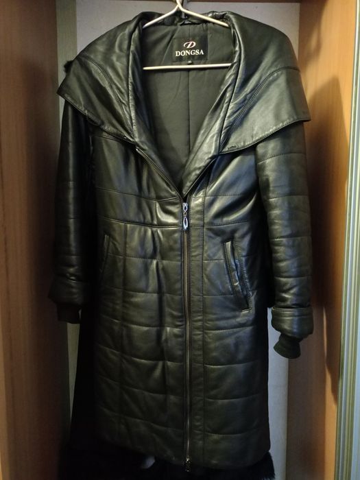 пальто натуральна шкіра зима-осінь на сінтепоні  розмір M