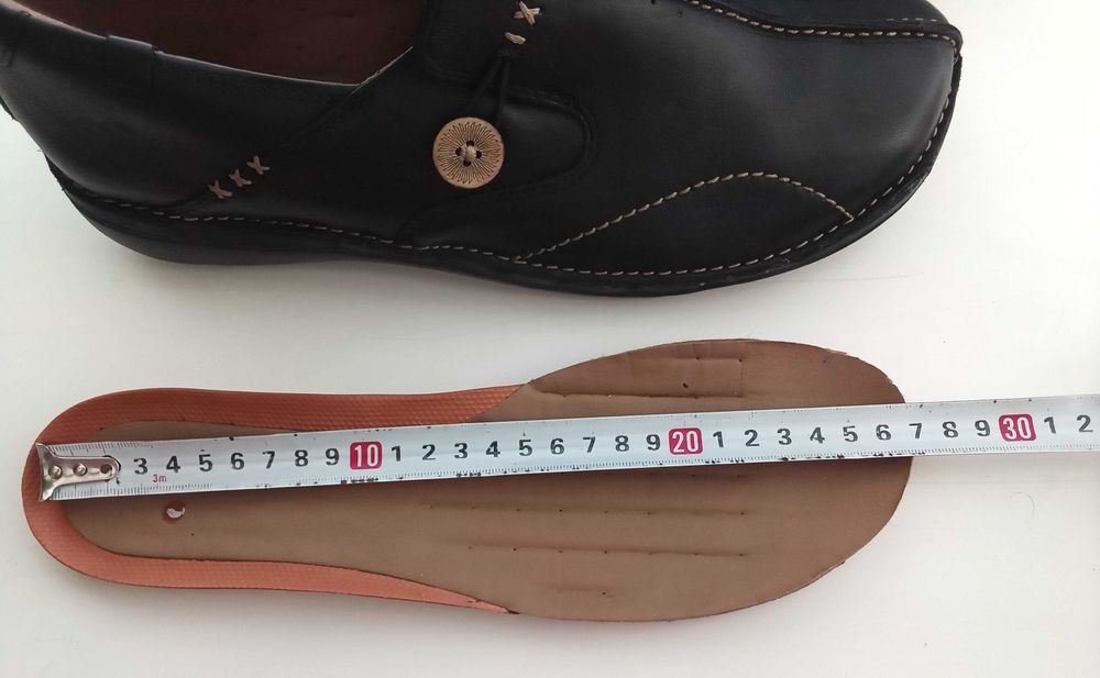 Clarks - кожаные, ортопедические туфли, мокасины, р. 41 - 27 см