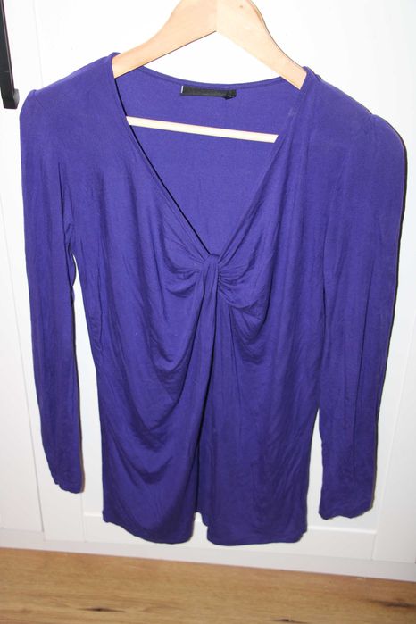 Bluzka ciążowa promiss L fiolet dla wysokiej długie rękawy wiskoza