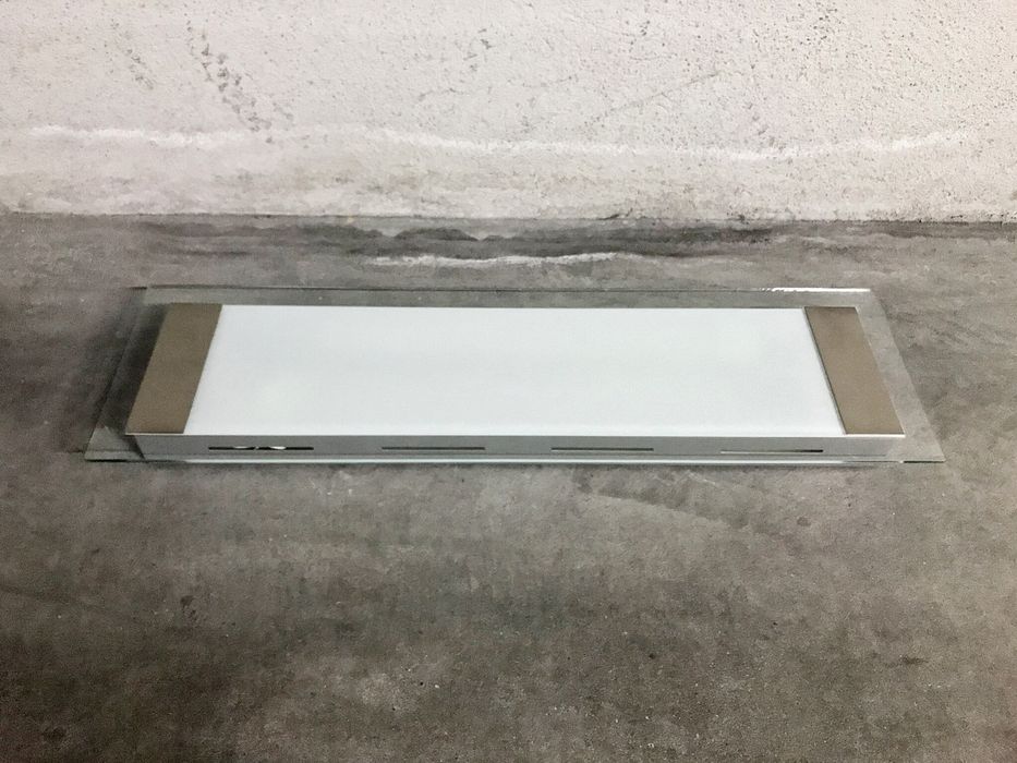 Candeeiro de teto moderno Hi-Quality inox/vidro como novo.