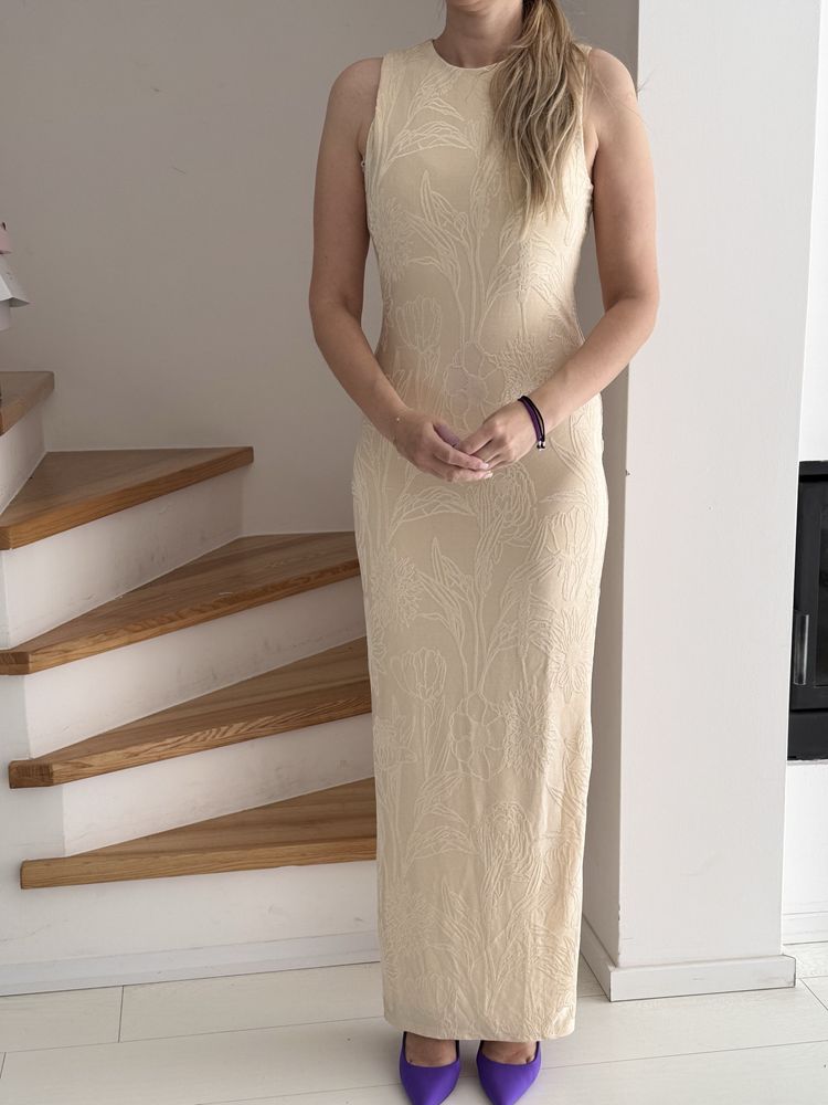 Długa sukienka, maxi, wesele, poprawiny, okazje, rozmiar M, 38,