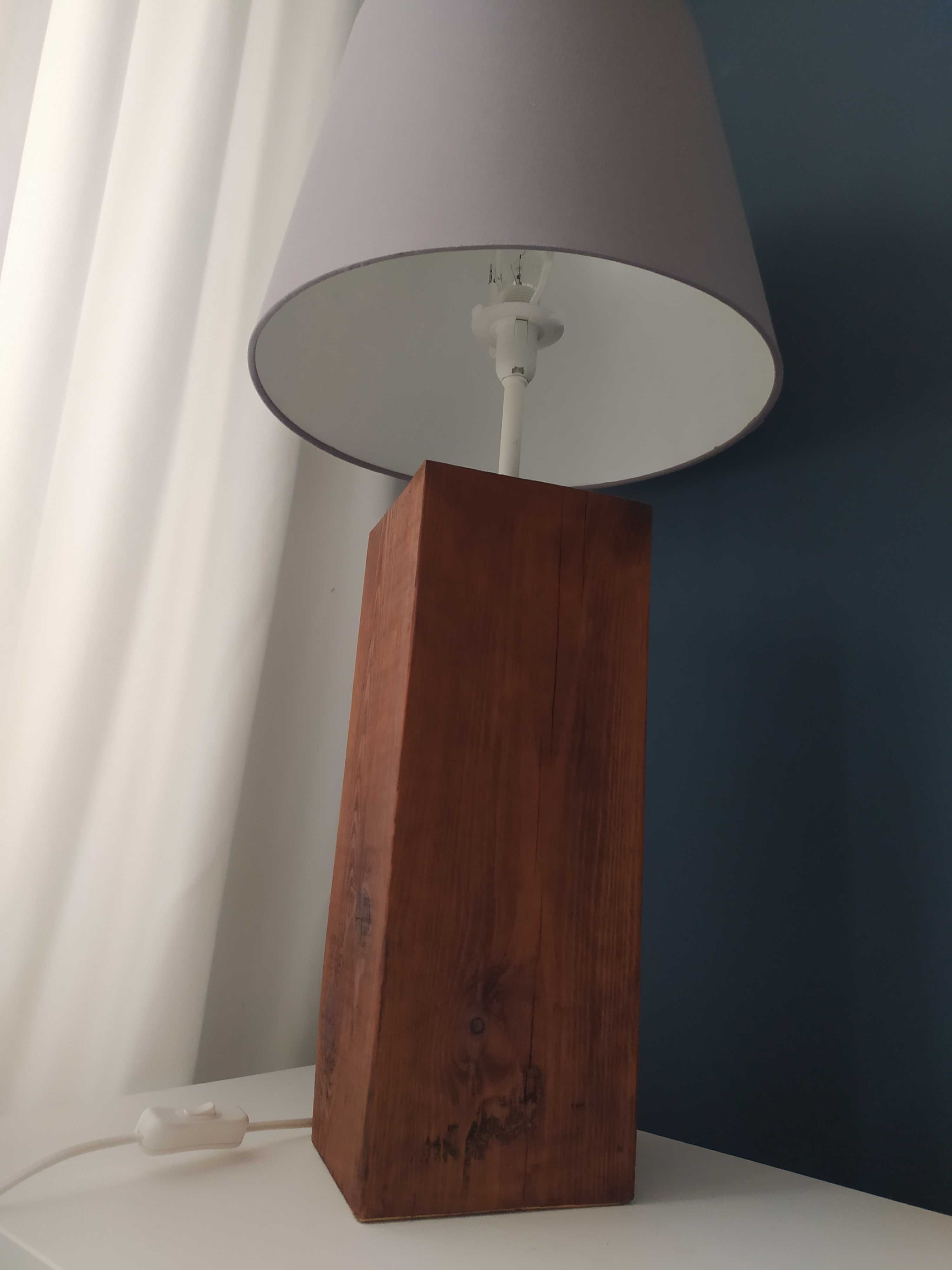 Lampa drewniana LOFT solidna 68 cm