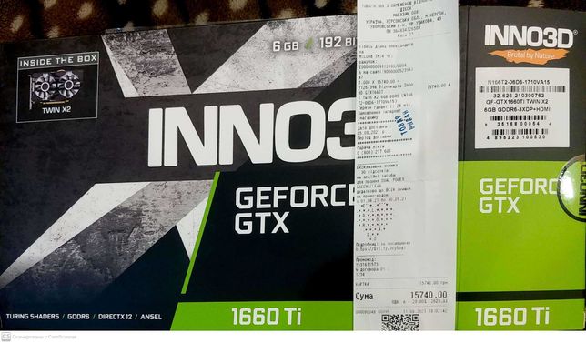 Видеокарта Inno3D GeForce GTX 1660 Ti 6 GB Twin X2