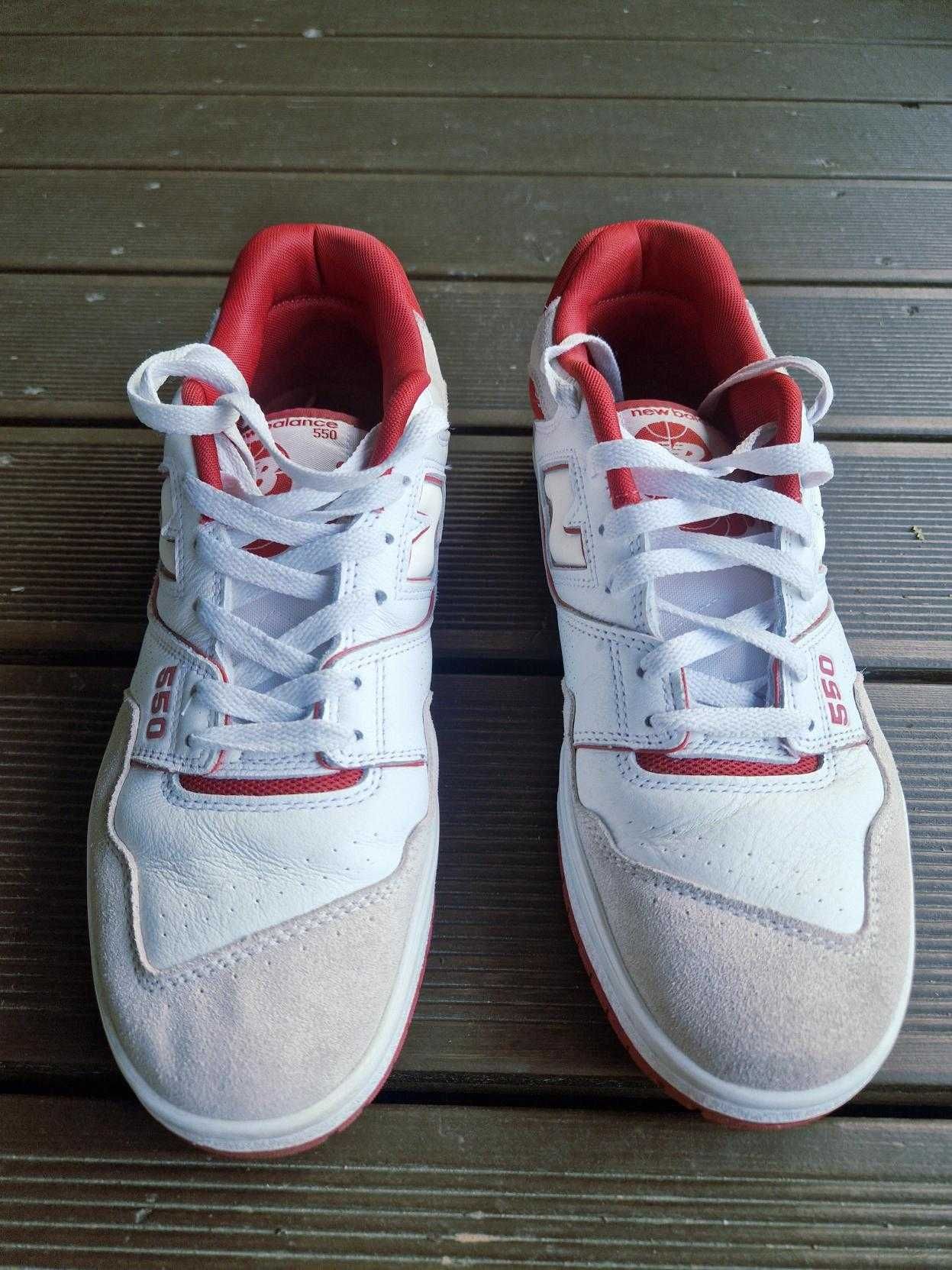 New Balance 550 White Red BB550STF r. 45 EU stan bdb