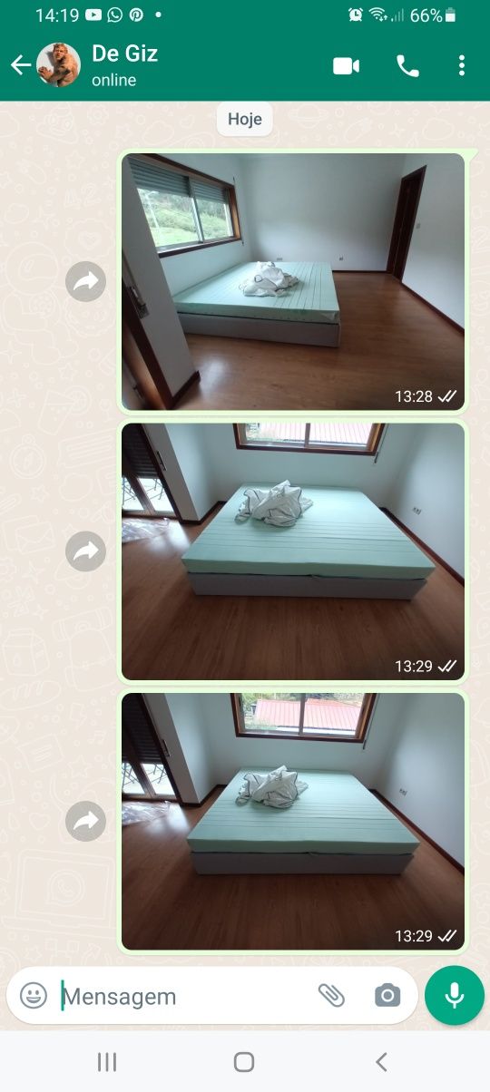 Cama com estrado 2mx 2m com estrado elevatório e colchão email incluid