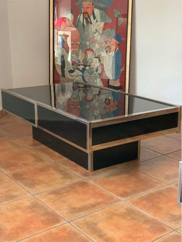 Willy Rizzo dla Cidue. Stolik kaowy z barkiem. Mid century modern