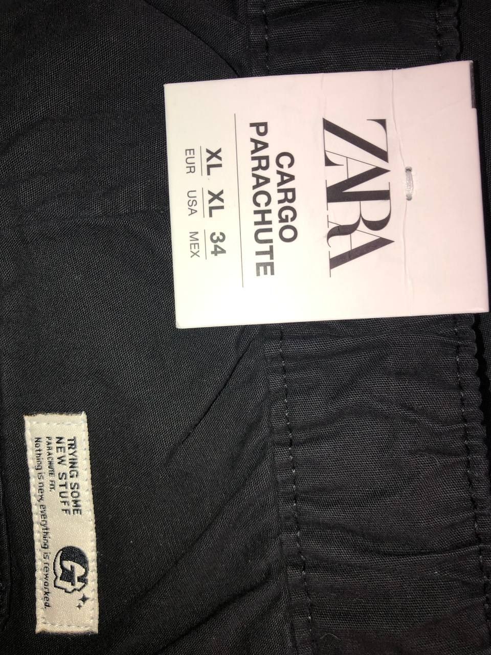 ZARA Cargo Parachute, широкі чоловічі штани карго на затяжках