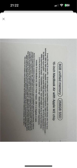 Macbook Air 2023, 256gb